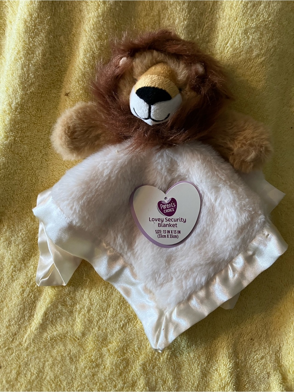Parents Choice Lion Super Soft Plush Satin Baby Security Blanket Lovey